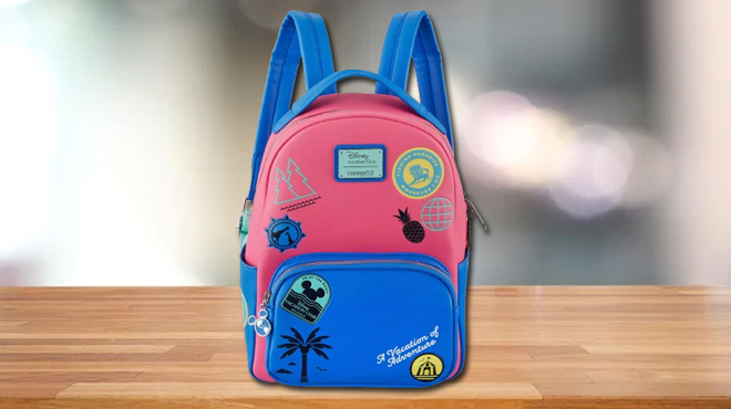 Disney Vacation Club Loungefly Mini Backpack on a Table