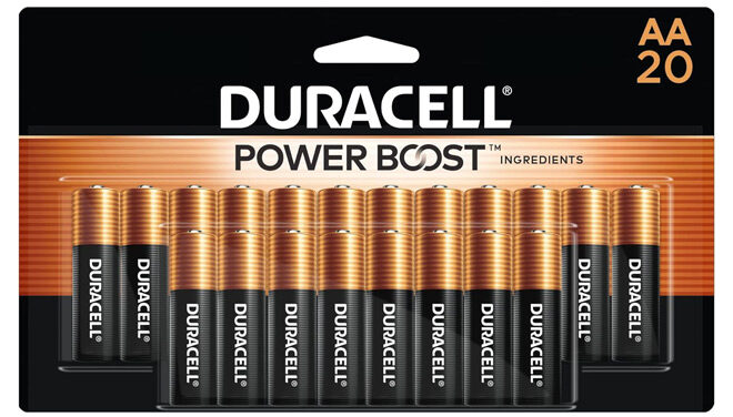 Duracell Batteries on a Plain Background