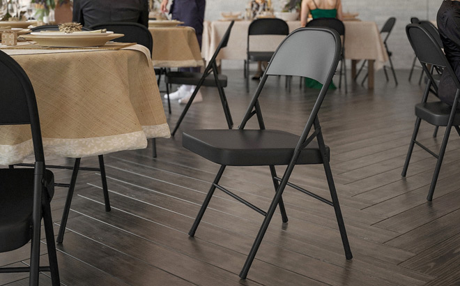 Flash Furniture Hercules Series Folding Chair in Black Color