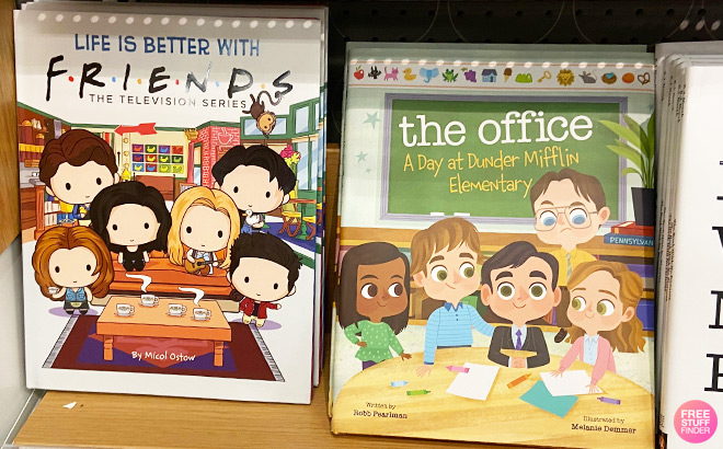 Life Is Better with Friends Picture Book and The Office A Day at Dunder Mifflin Elementary on a Shelf at Target