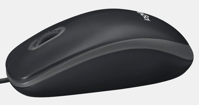 Logitech B100 Optical USB Mouse Black Side