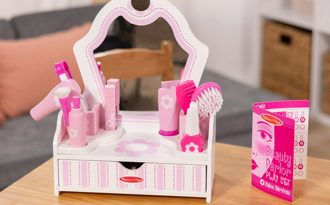 Melissa & Doug Wooden Beauty Salon Play Set with Vanity