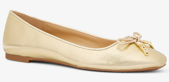 Michael Kors Nori Metallic Leather Ballet Flats