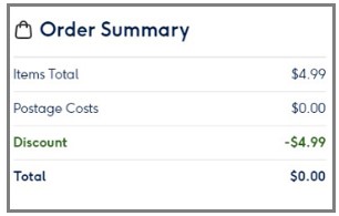 Mothers Day Card Order Summary