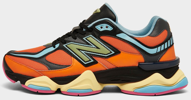 New Balance 9060 Shoe in Orange and Black Color