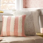 Oversized Chunky Textured Cotton Blend Striped Square Throw Pillow Beige Threshold