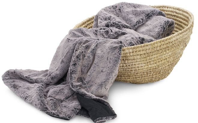 Pacific Coast Faux Fur Oversized Throw in Black