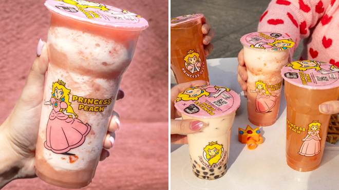 Princess Peach Tea Party Crafted Drinks at Kung Fu Tea
