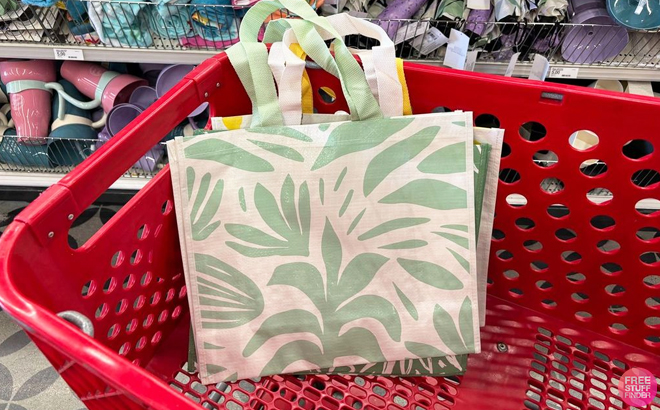 Reusable Bag Abstract Plant Inside a Shopping Cart