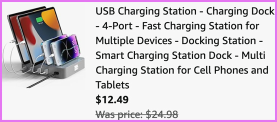 Screen Grab of the Checkout Page for Vimc USB Charging Station