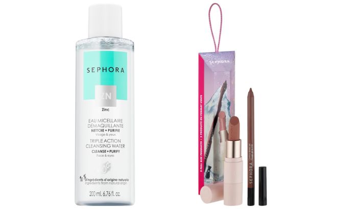 Sephora Triple Action Cleansing Water and Best Lip Combo Set