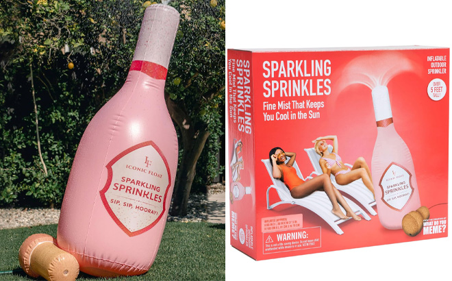 Sparkling Sprinkles Inflatable Champagne Shaped Sprinkler