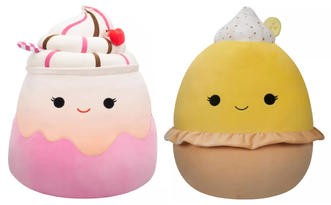 Squishmallows 14 Inch Sundae Plush and Edwin 16 Inch Lemon Meringue Pie Plush