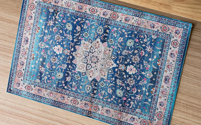 Washable Area Rug in Royal Blue Color