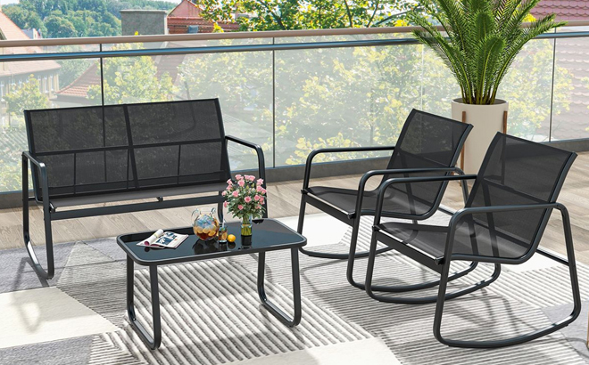 4 Piece Patio Rocking Set