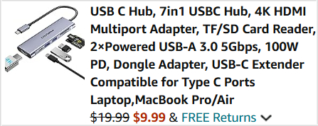 7 in 1 USB C Hub Checkout