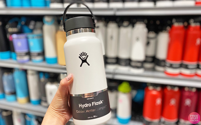 A Person Holding Hydro Flask Wide Mouth Water Bottle