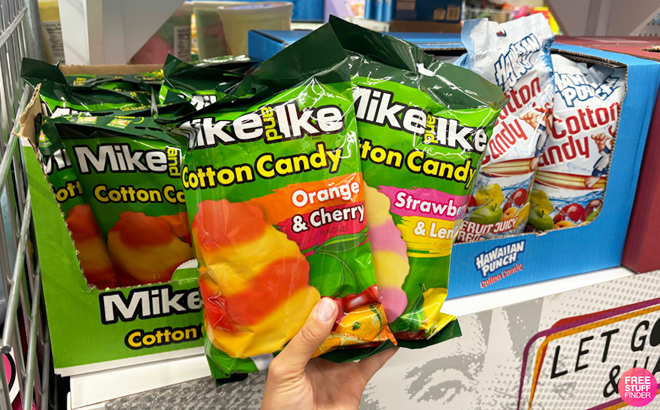 A Person Holding Mike Ike Cotton Candies