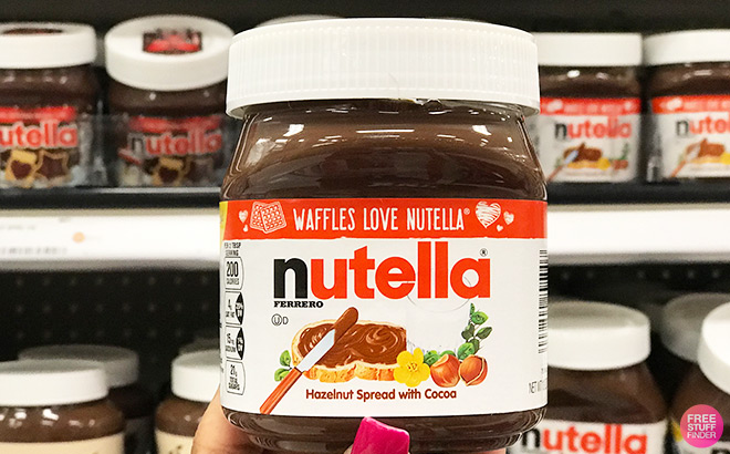 A Person Holding Nutella Jar