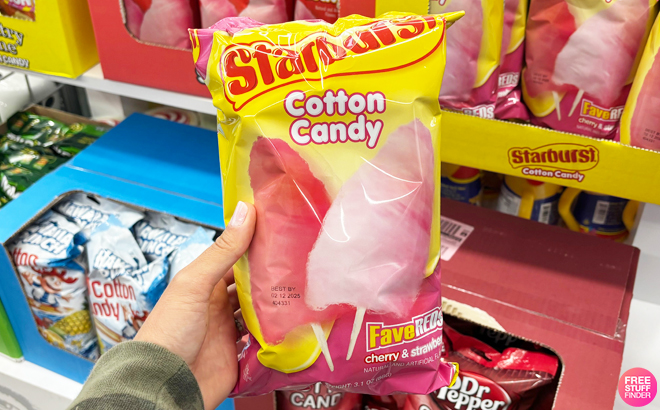 A Person Holding Starburst Cotton Candy