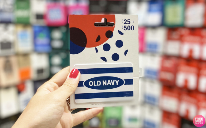 A Person Holding an Old Navy Gift Card