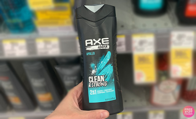 A Person Holding the AXE 2 in 1 Shampoo and Conditioner Apollo at Walgreens