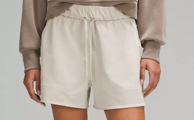 A Person Wearing Lululemon Cinchable Waist High Rise Woven Short