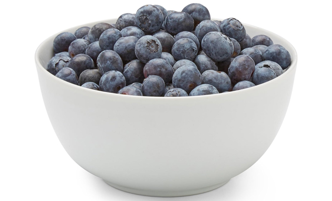 A White Bowl of Blueberries