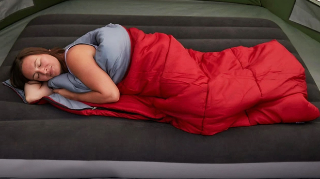 A Woman Sleeping Using an Ozark Trail Sleeping Bag