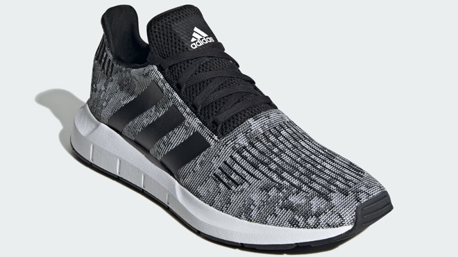 Adidas Mens Swift Run Shoes on Gray Background