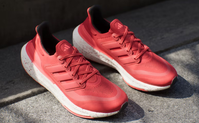 Adidas Mens Ultraboost Running Shoes in Red