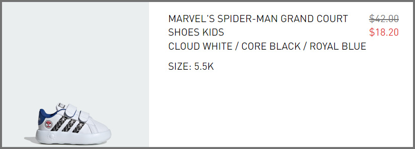 Adidas Spider Man Kids Shoes Summary