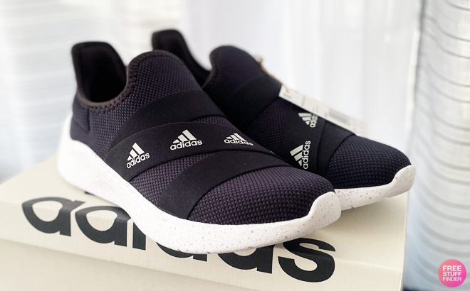 Adidas Womens Puremotion Adapt Shoes on a Shoe Box