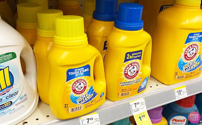 Arm & Hammer Liquid Laundry Detergent on a Shelf at Walgreens