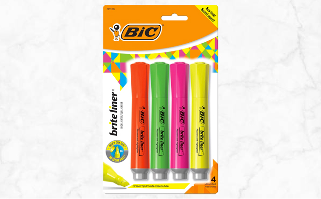 BIC Brite Liner Highlighters 4 Count