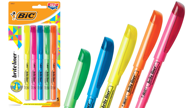BIC Brite Liner Highlighters 5 Count