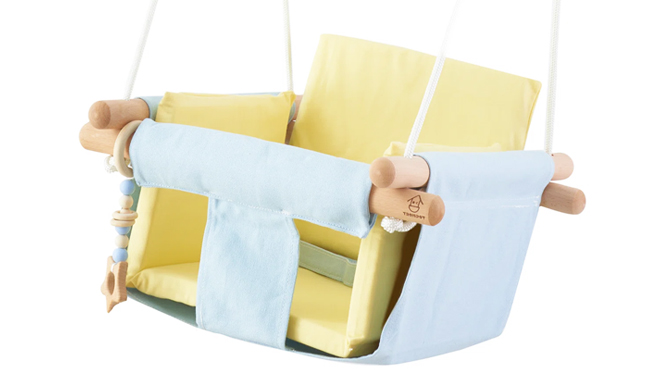 Baby Canvas Swing Chair in Blue and Yellow