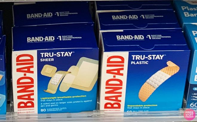 Band Aid Bandages on Store Shelf
