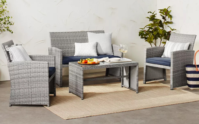 Best Choice Products 4 Piece Outdoor Wicker Patio Furniture Set