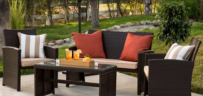 Best Choice Products 4 Piece Wicker Patio Furniture Set