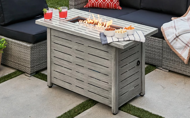 Best Choice Products Gray 42 inch Fire Pit Table