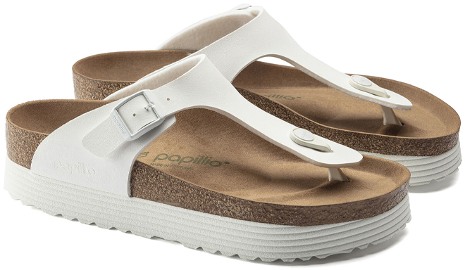 Birkenstock Gizeh Platform Sandals in the Color White