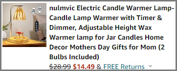 Candle Warmer Lamp at Checkout