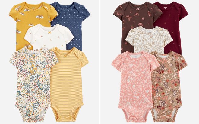 Carters Baby 5 Pack Short Sleeve Original Bodysuits