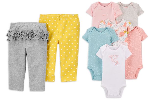 Carters Child of Mine Baby Girl Pants and Carters Child of Mine Baby Girl Bodysuits