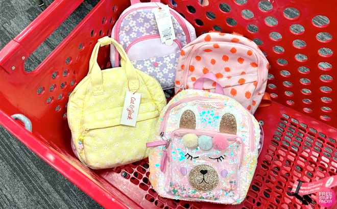 Cat Jack Backpacks in a Cart at Target