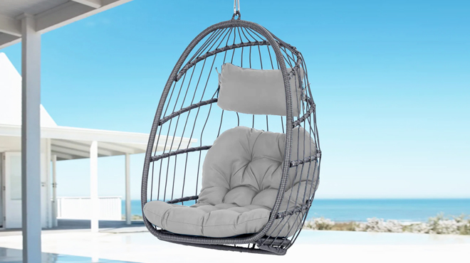 Catullo 1 Person Swing Chair in Light Gray Color