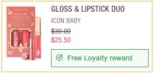 Charlotte Tilbury Gloss & Lipstick Duo Checkout Page
