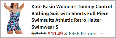 Checkout page of Swimsuits