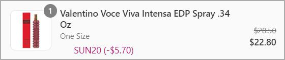 Checkout page of Valentino Voce Viva Intensa Parfum Spray